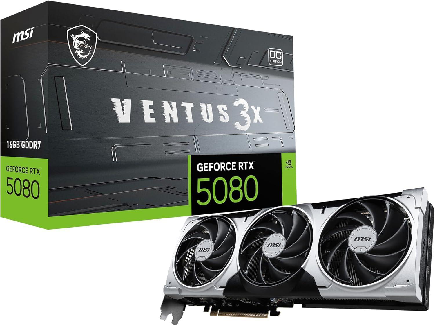 MSI VGA GEFORCE RTX 5080 16G Ventus 3X OC Plus Image